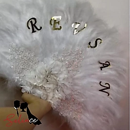 BEYAZ GELİN YELPAZESİ (İSİMLİ)